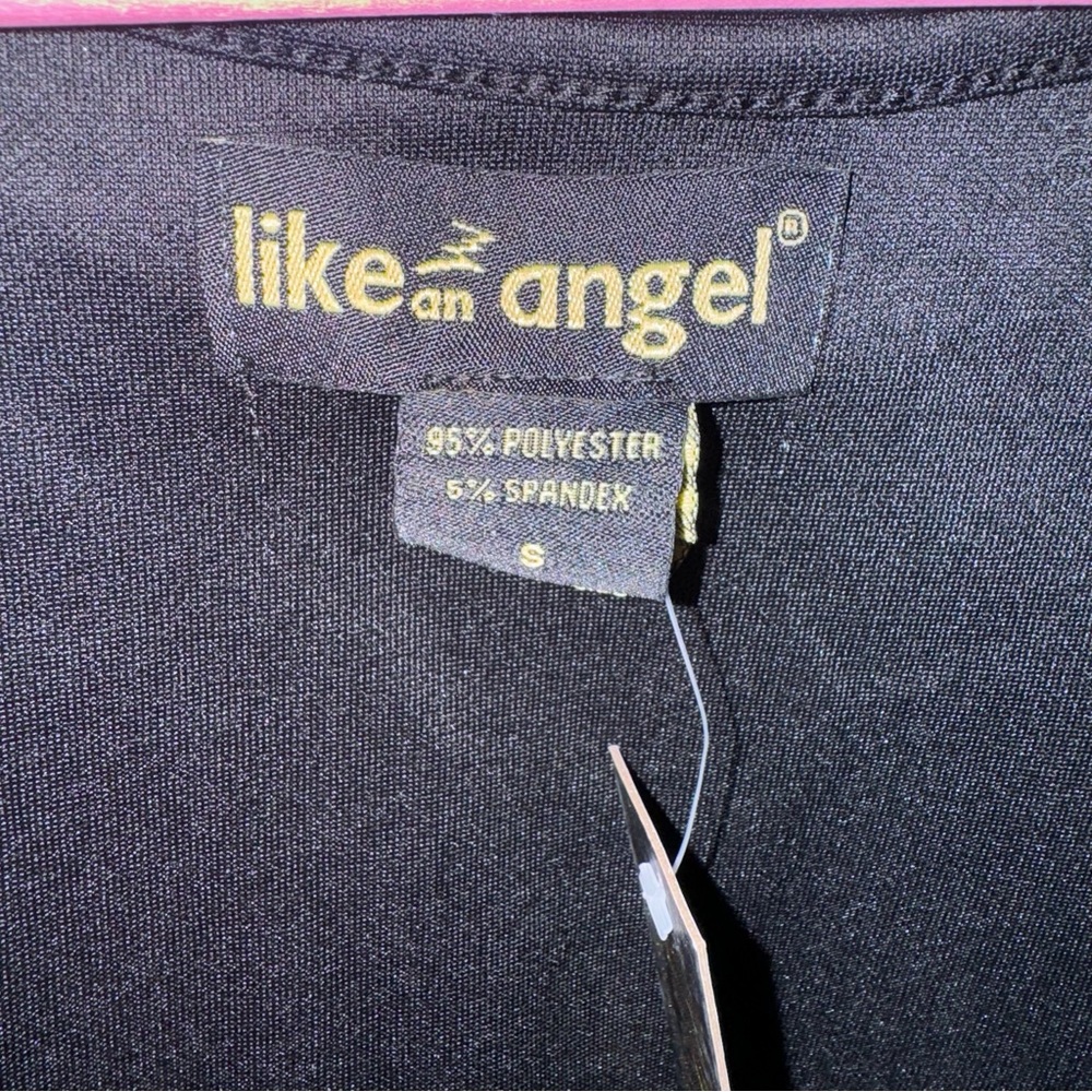 Like an angel • black crop top with silver rhinestone lace up - Picture 2 of 4